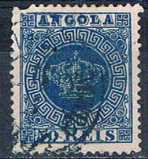 Buy Angola 15 Used Portugese Crown missing perf 1818 CV 14.00 (HV0066)