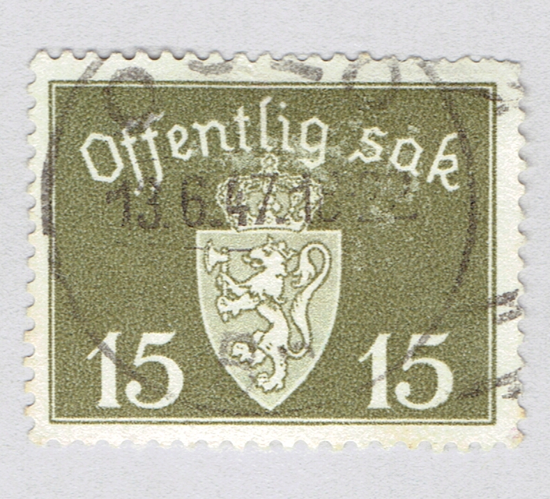 Buy Norway Coat of arms olive 15 Used (BP92508)
