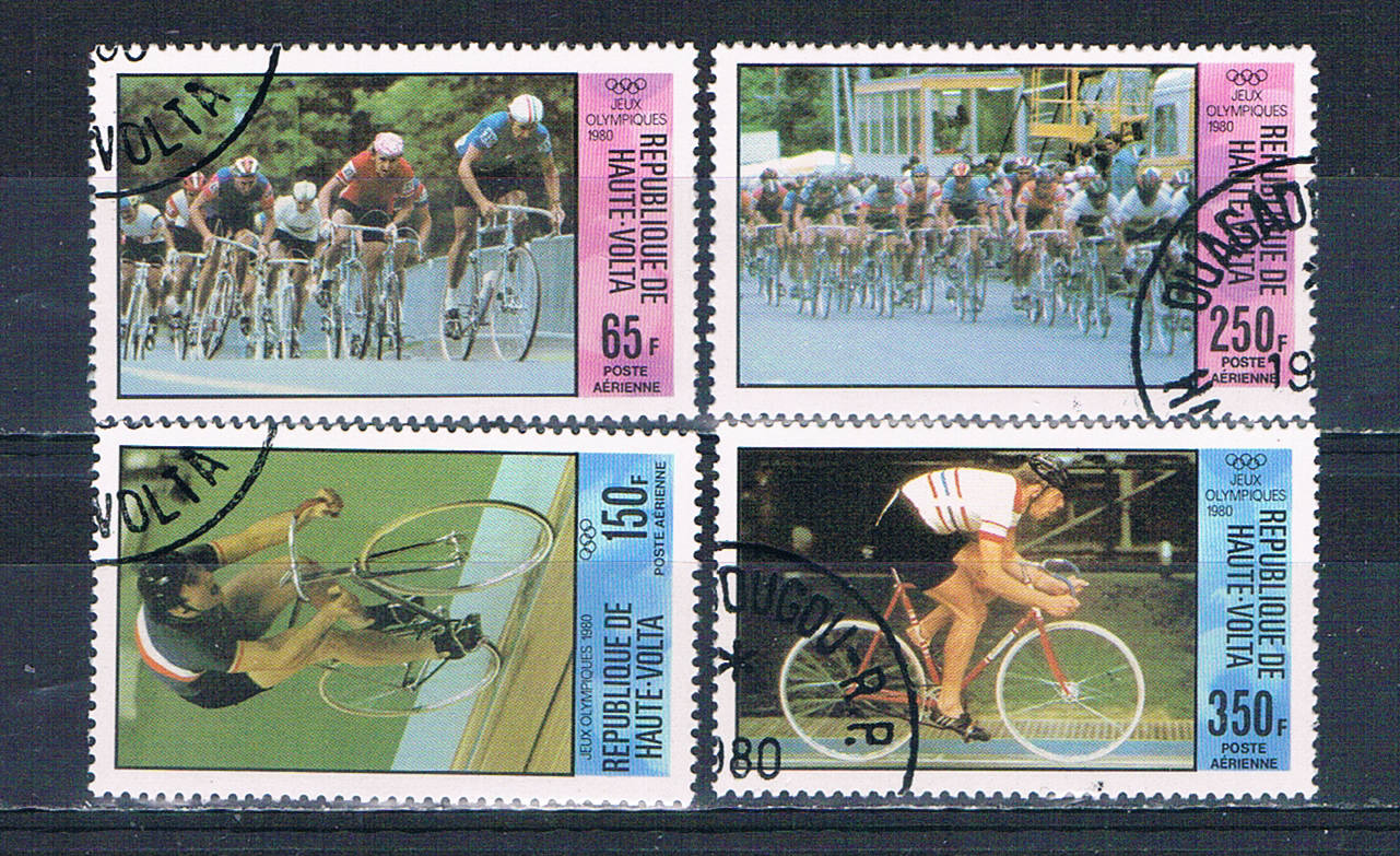Buy Burkina Faso C258-61 Used set Bicyclists 1980 CV 4.50 (MV0218)+