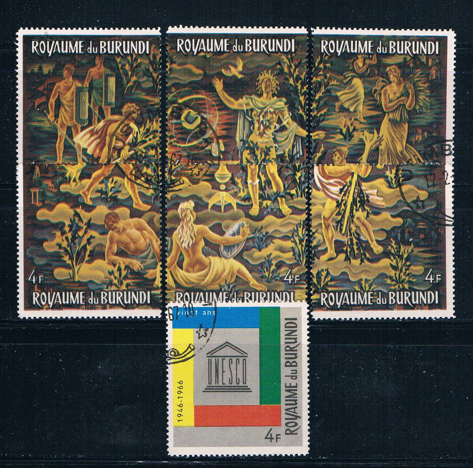 Buy Burundi 158a-g Used set Allegory of prosperity 1966 CV 1.75 (MV0224)