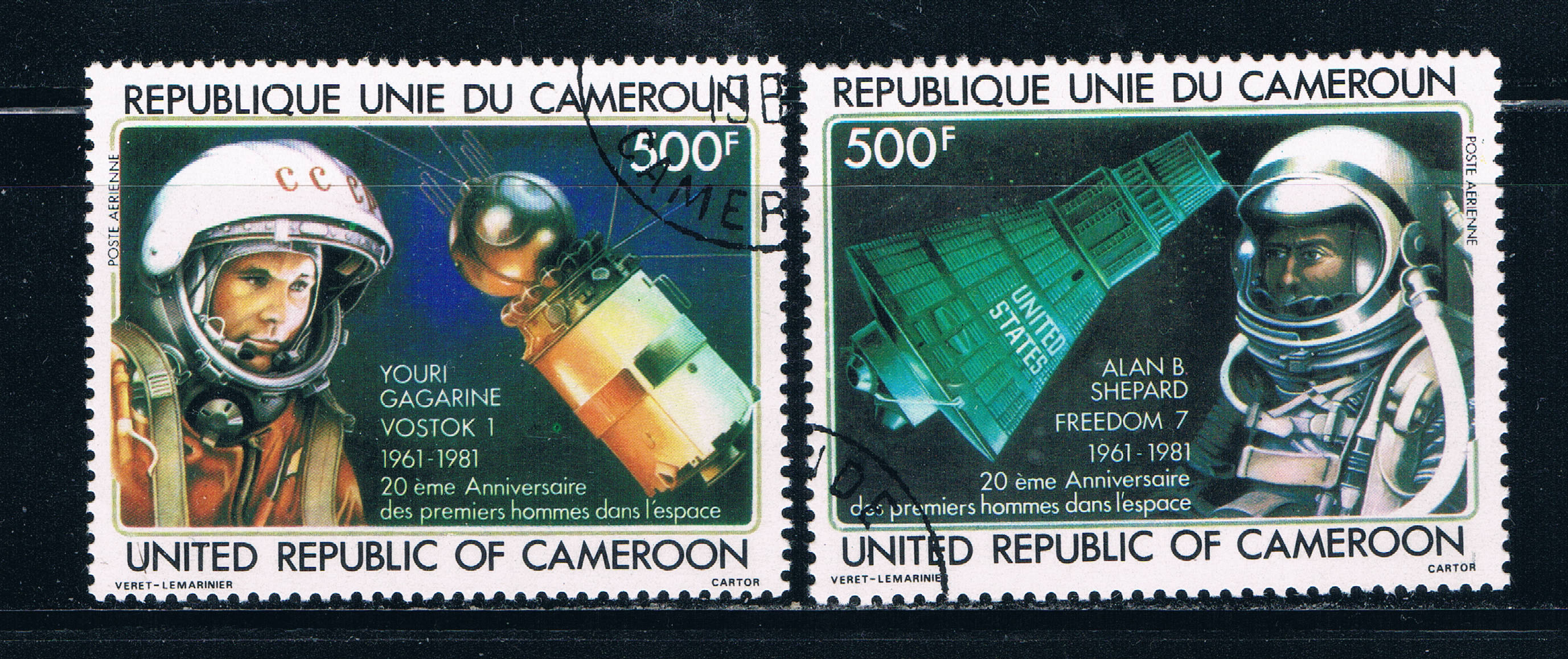 Buy Cameroun C291-92 Used set Space Vostok 1 1981 CV 8.00 (C0199)+