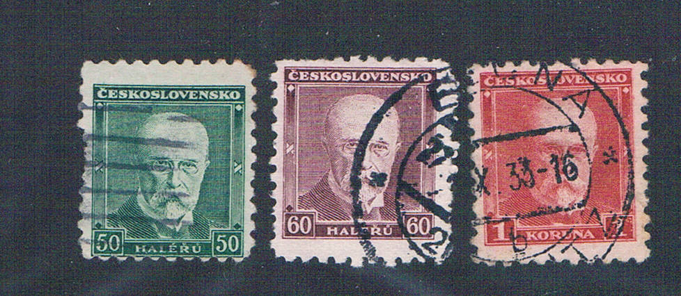 Buy Czechoslovakia 168-70 Used set President Masaryk 1929 CV 1.30 (C0325)