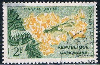Buy Gabon 156 Used Yellow Cassia lr 1961 (G0305)+