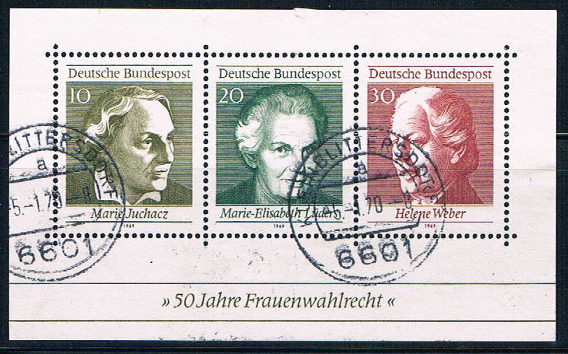 Buy Germany 1007 Used Souvenir Sheet Womens Sufferage (G0174)