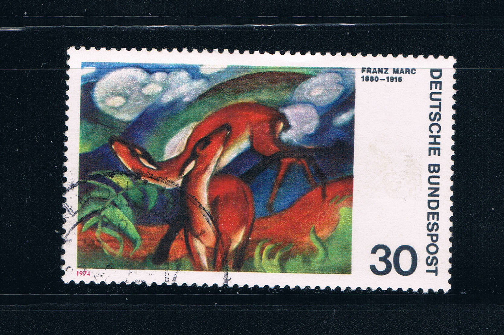 Buy Germany 1135 Used Deer in Red painting (GI0209P29)+