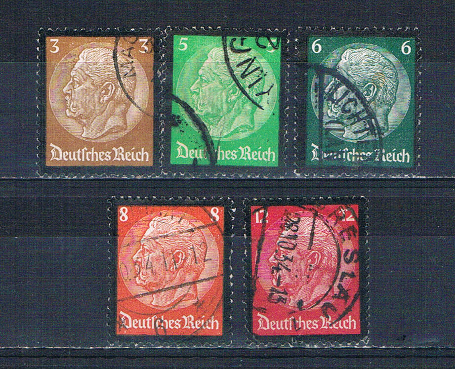 Buy Germany 436-40 Used Hindenburg Memorial Issue 1934 CV 2.35 (MV0015)