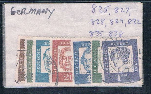 Buy Germany 825- Used Partial Set Scott nums Shown 1961 CV 2.30 (G0261)