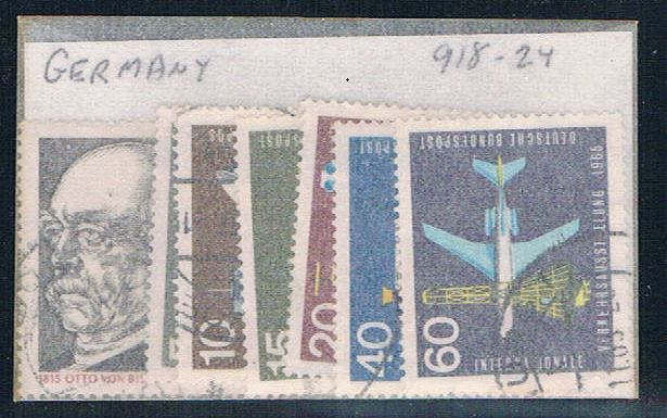 Buy Germany 918-24 Used Partial Set Scott nums Shown 1965 CV 2.10 (G0265)