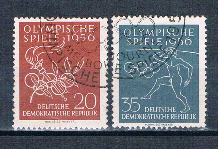 Buy Germany DDR 307-08 Used set Olympic rings 1956 CV 1.10 (G0531)