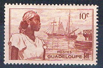 Buy Guadeloupe 189 MLH Woman and Harbor 1947 (G0338)+