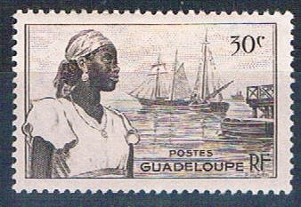 Buy Guadeloupe 190 MLH Woman and Harbor 1947 (G0339)+