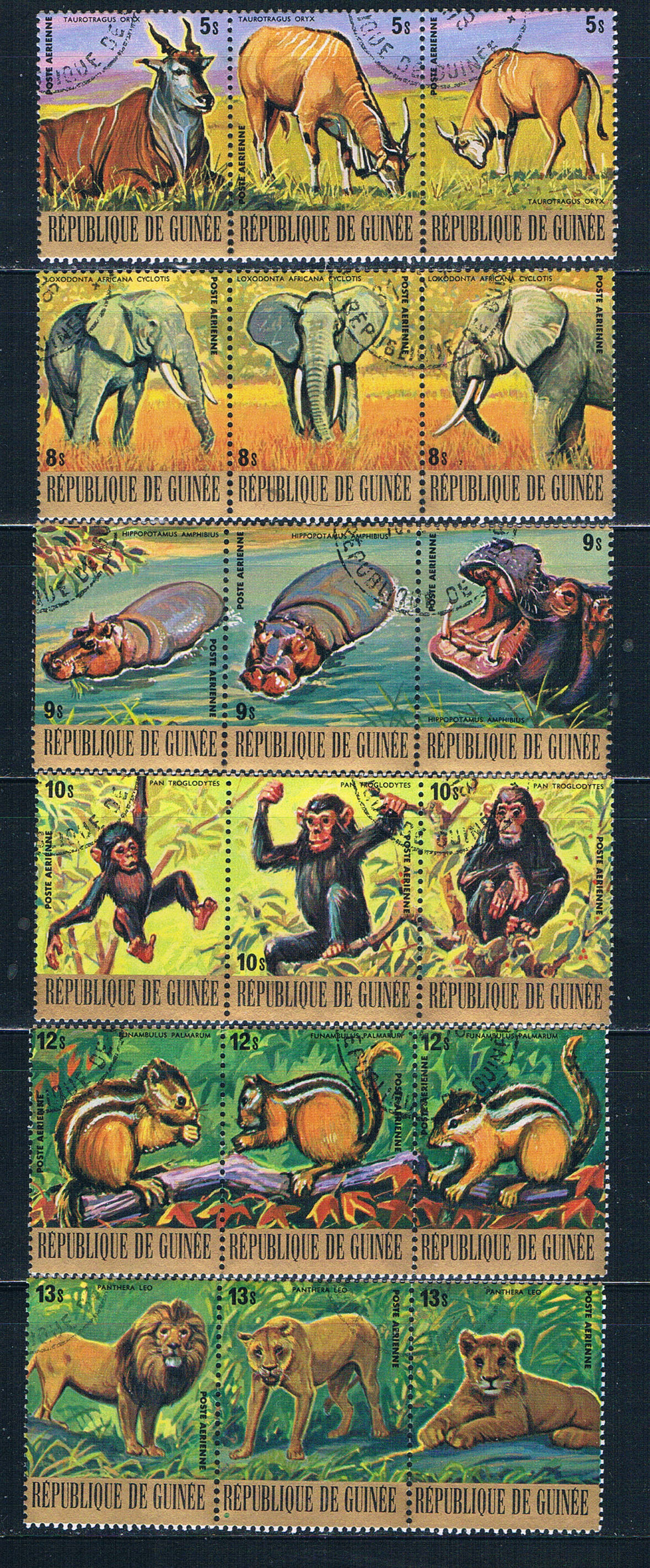 Buy Guinea C137-42 Used set strips Endangered animals 1977 CV 20.00 (HV0195)