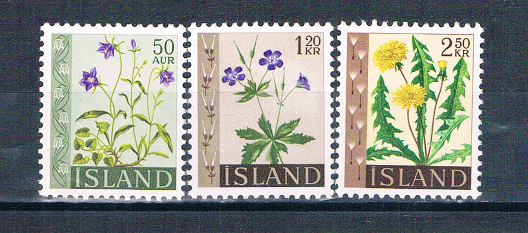 Buy Iceland 329-31 Unused Flowers 1960 (I0852)+