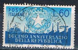 Buy Italy 712 Used Aniversary of Republic 1956 CV 5.50 (MV0280)