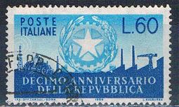 Buy Italy 712 Used Aniversary of Republic 1956 CV 5.50 (MV0281)