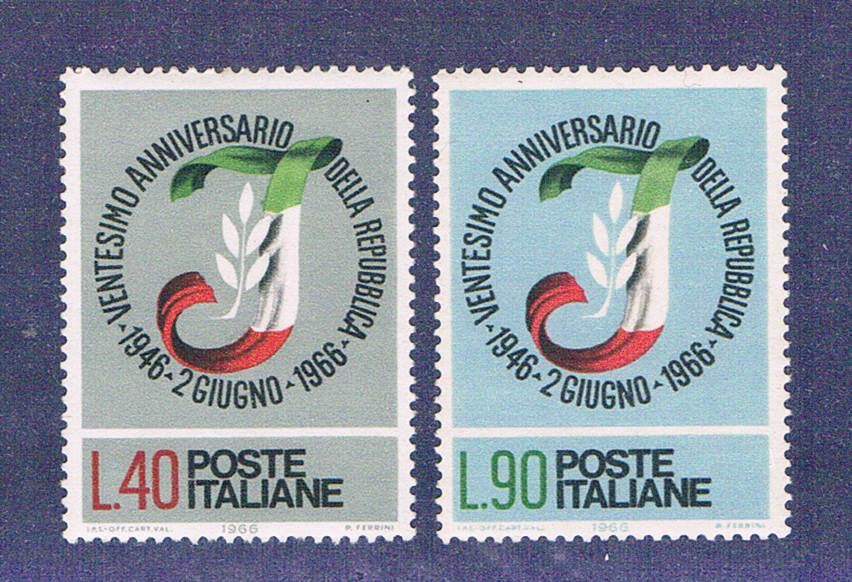 Buy Italy 739-40 Unused set Flag 1966 (I0812)