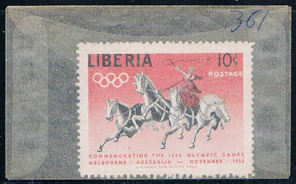 Buy Liberia 361 Unused Chariot race 1956 (L0546)