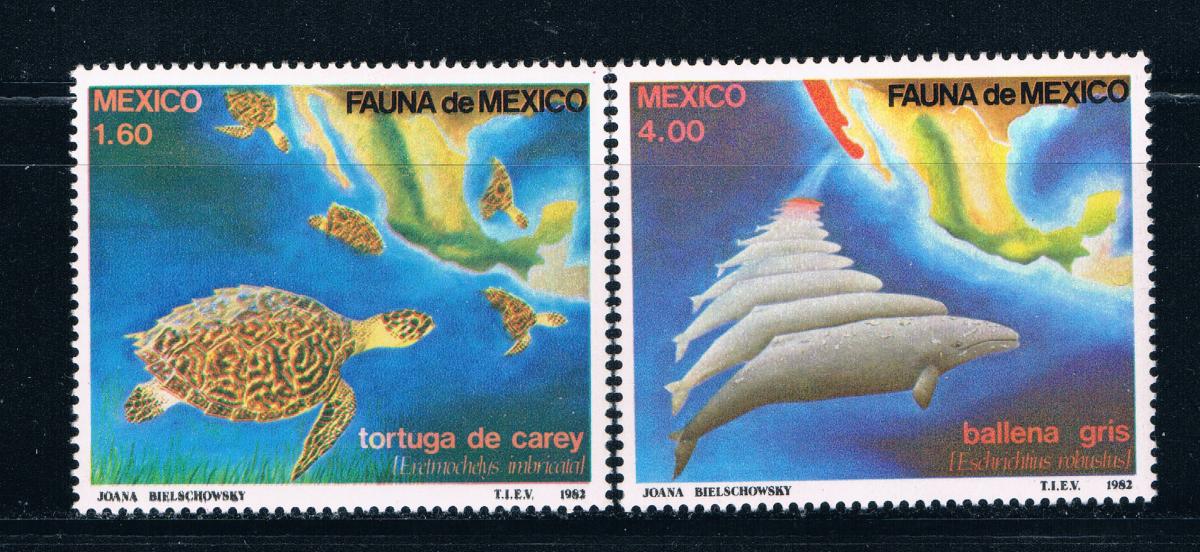 Buy Mexico 1281-82 Unused set Whales and turtles CV 3.00 (M0238)