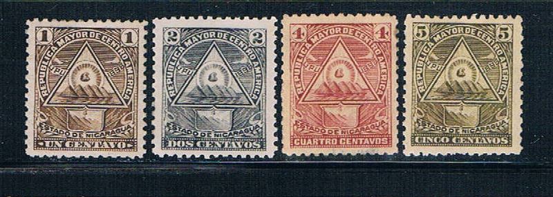 Buy Nicaragua 109A-E MLH Coat of Arms CV 29.75 (N0227)+