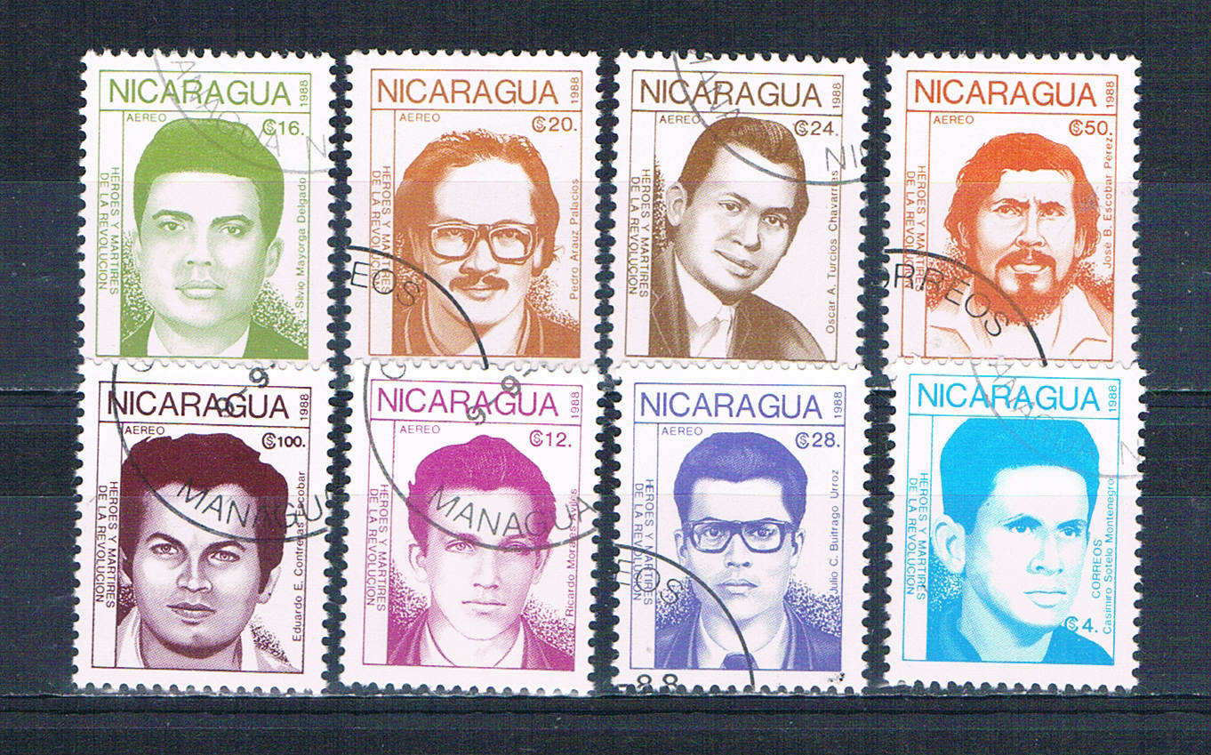 Buy Nicaragua 1733-40 Used set Heros of the revolution 1988 CV 3.00 (N0704)+
