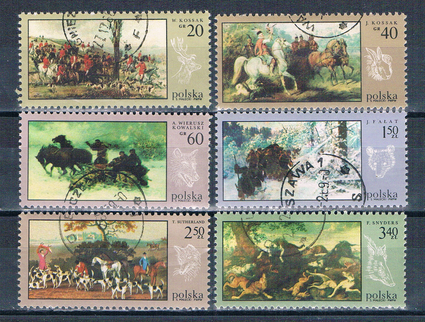 Buy Poland 1628-33 Used Hunt Paintings 1968 CV 1.55 (P0349)