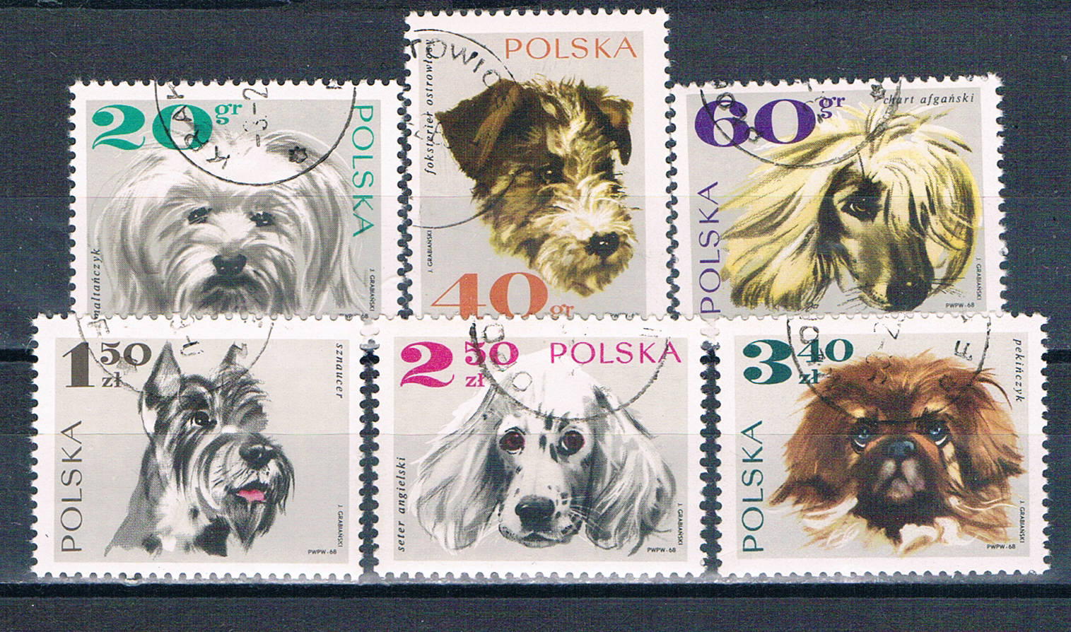 Buy Poland 1636-21 Used Dogs 1969 CV 1.85 (P0353)