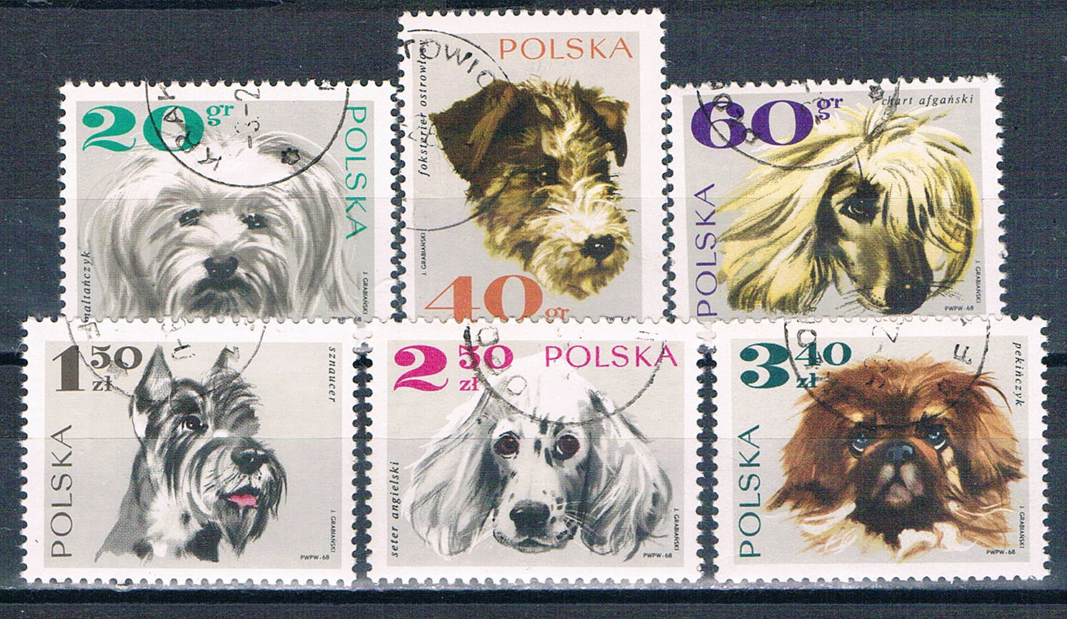 Buy Poland 1636-21 Used Dogs 1969 CV 1.85 (P0354)