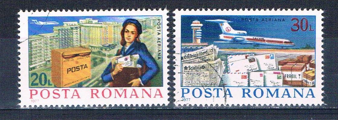 Buy Romania C213-14 Used set Postal service 1977 CV 2.75 (R0809)