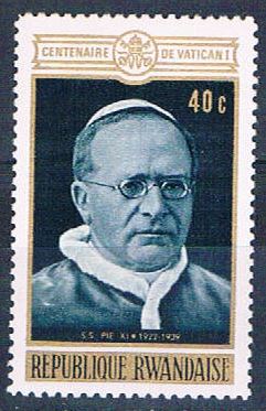 Buy Rwanda 393 Unused Pope Pius XI 1970 (R0421)+