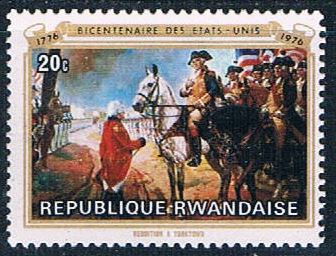 Buy Rwanda 722 Unused Painting Surrender at Yorktown (R0336)+
