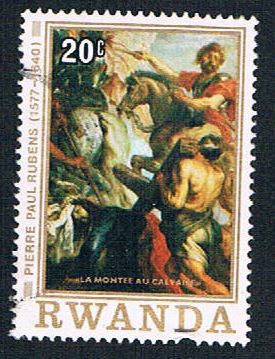Buy Rwanda 819 Used Painting Road to Calvery 1977 (BP27516)