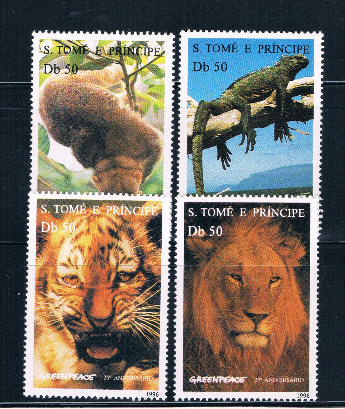 Buy Saint Thomas and Prince Is 1237-40 Unused set Greenpeace Animals CV 15.00 (S0673