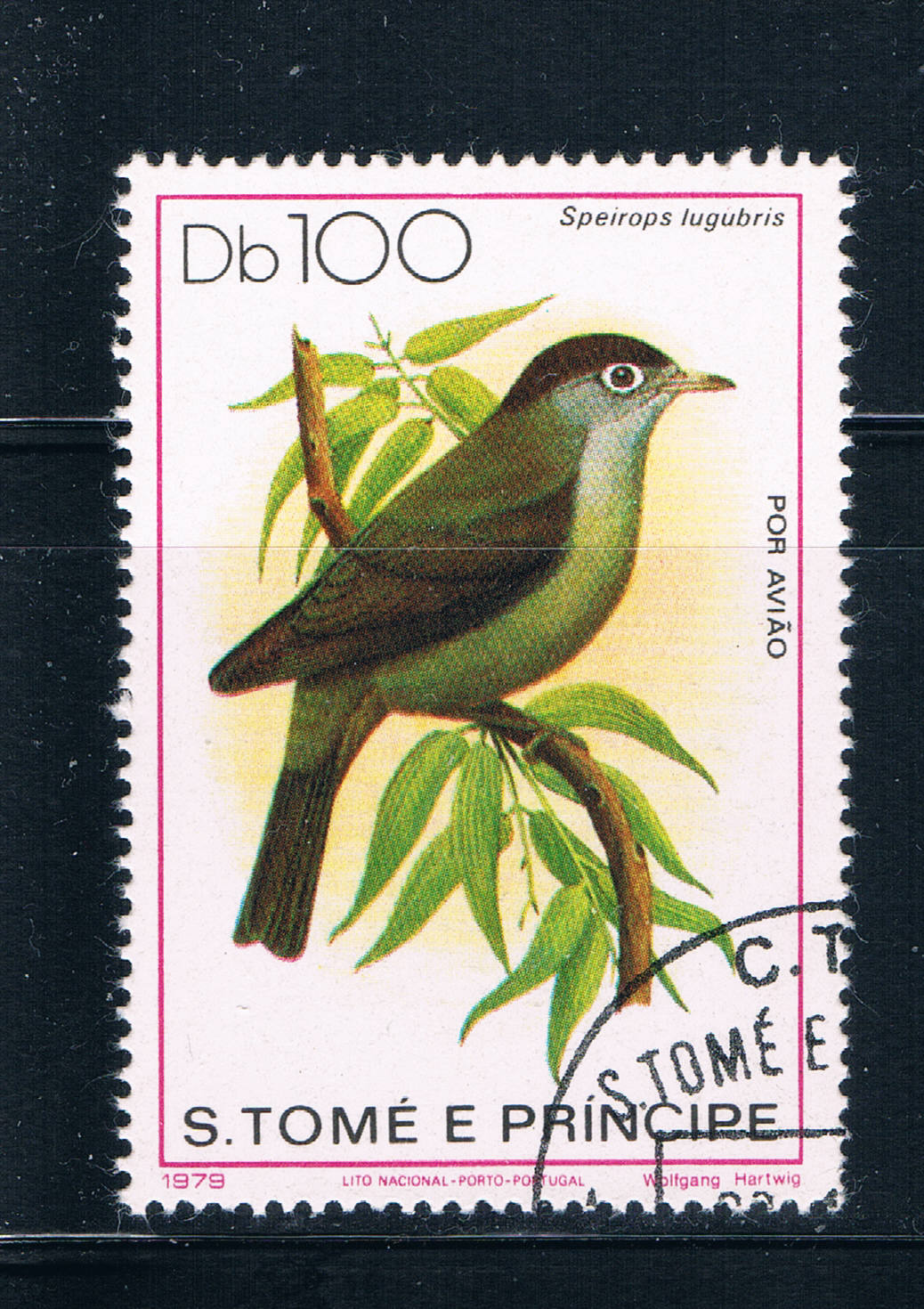 Buy Saint Thomas and Prince Is 546 Used Bird Speirops lugubris CV 16.00 (S0694)
