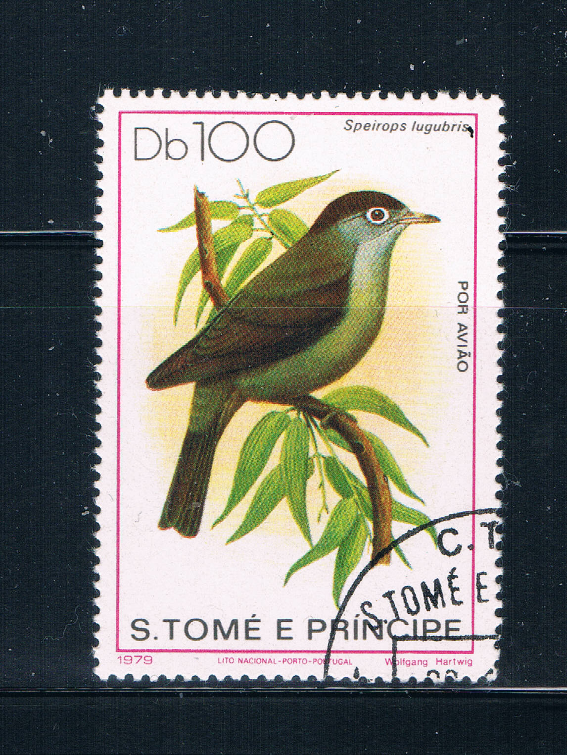 Buy Saint Thomas and Prince Is 546 Used Bird Speirops lugubris CV 16.00 (S0697)