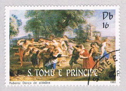 Buy Saint Thomas and Prince Is 692a Used Painting Dance of the peasants (BP1916)