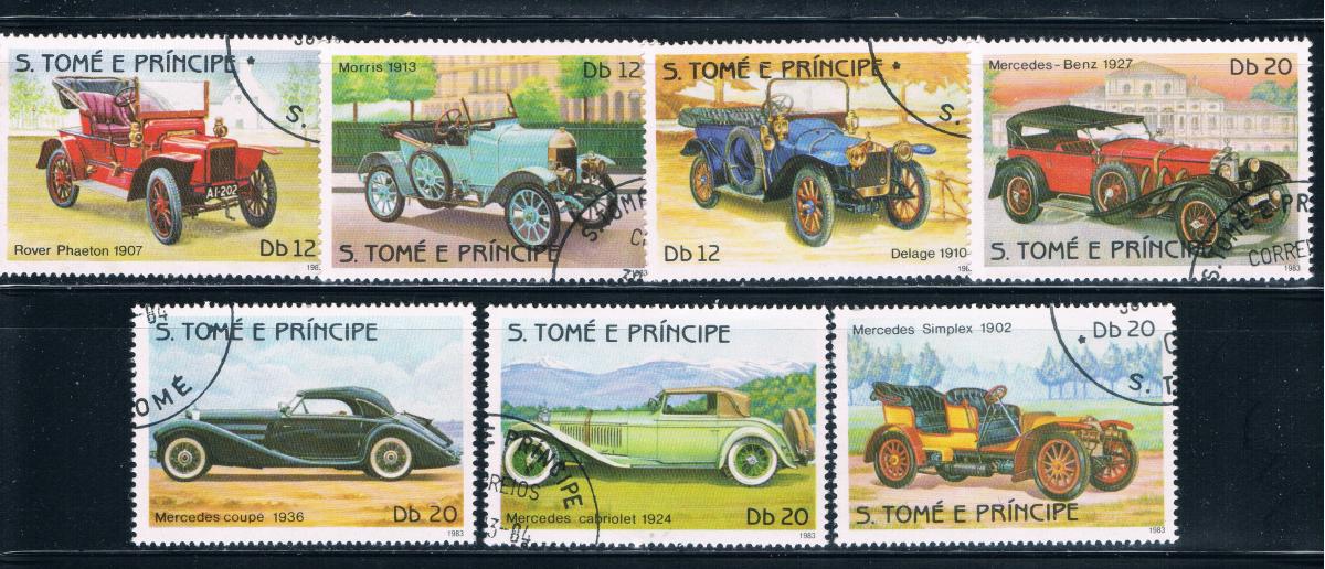 Buy Saint Thomas and Prince Is 709b-12ab Used short set Antique Autos (GI0355)