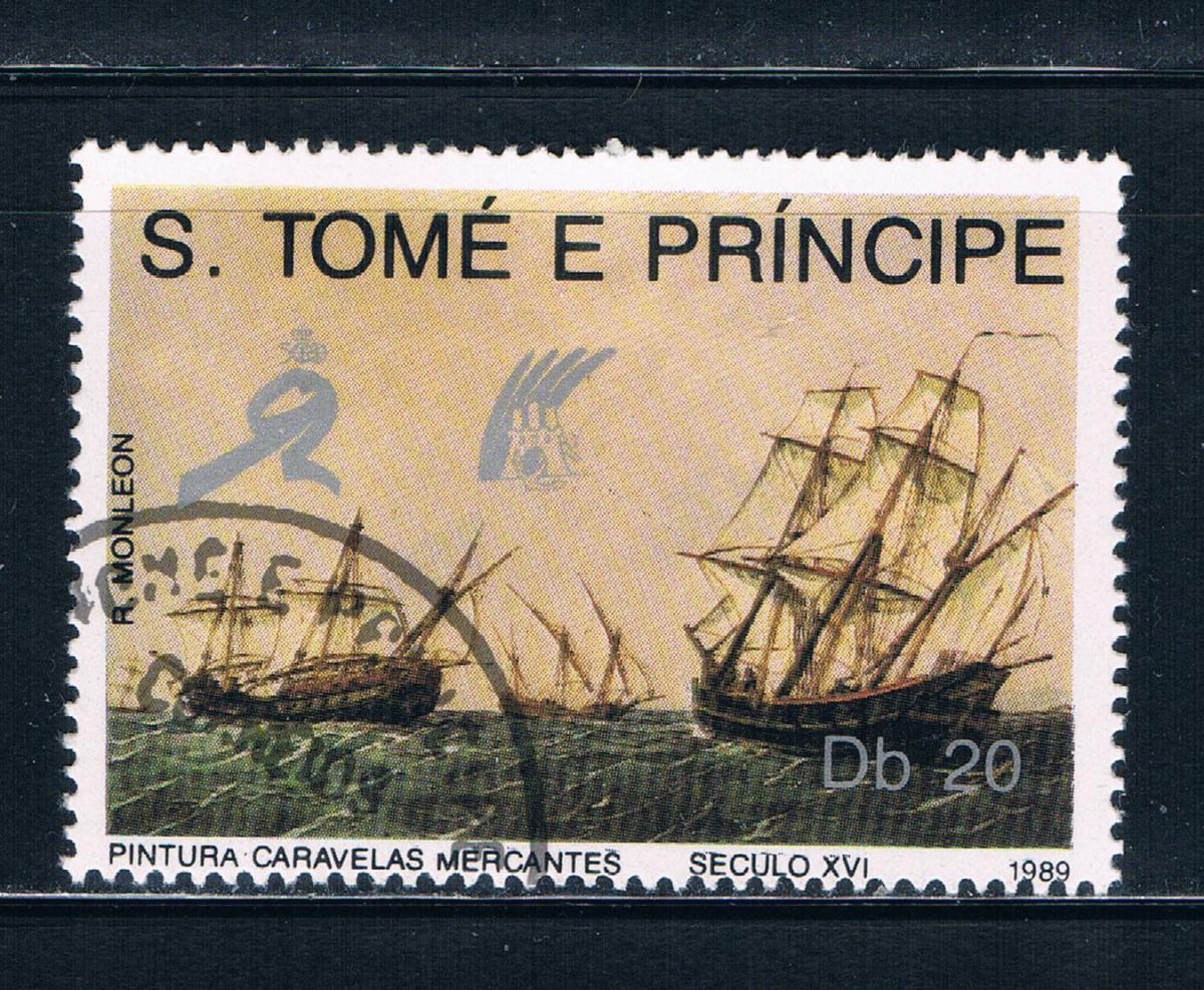 Buy Saint Thomas and Prince Is 891 Used Ships at sea ll (GI0340)+