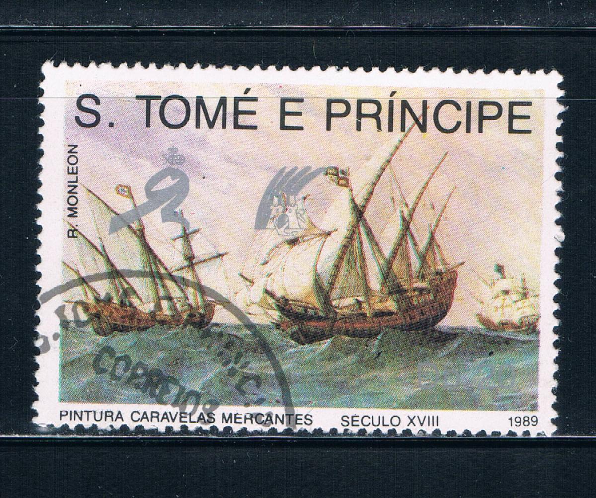 Buy Saint Thomas and Prince Is 893 Used 3 Merchant Ships at sea ll (GI0345)