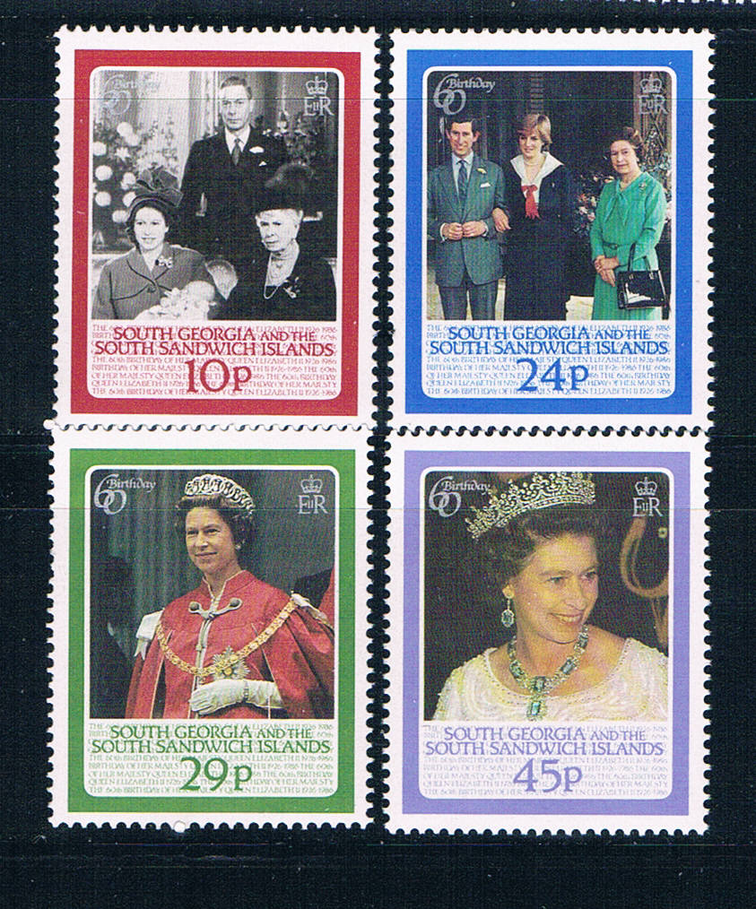 Buy South Georgia 101-05 Unused short set QE II 60th birthday 1986 CV 2.55 (S1041)+