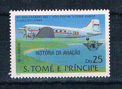 Buy St Thomas & Prince 518 MNH single DC-3 Plane 1979 (S1214)+