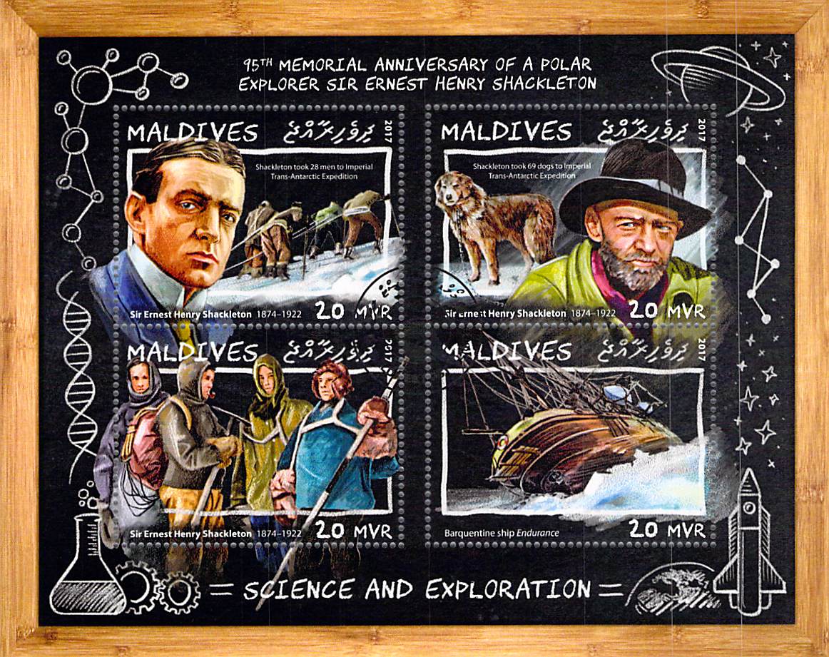 Buy Maldives 2017 CTO Sheet Ernest Shackleton explorer ship (TS0017)