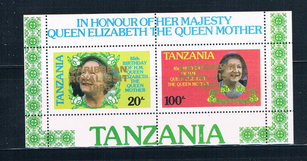 Buy Tanzania 297a Unused Souvenir Sheet Caribbean Royal Visit CV 20.00 (ML0343)
