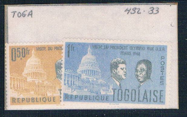 Buy Togo 432-33 Unused JFK 1962 (T0063)