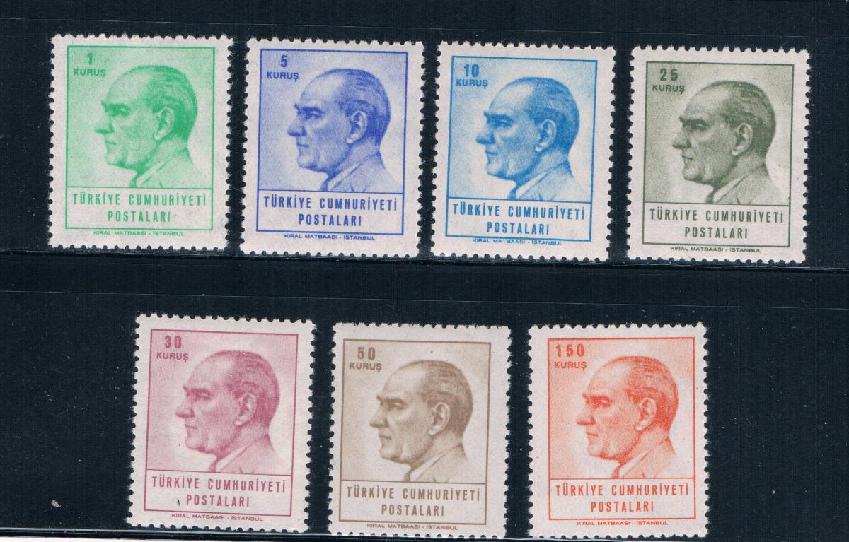 Buy Turkey 1650-56 Unused set Kermal Ataturk CV 21.95 (T0060)