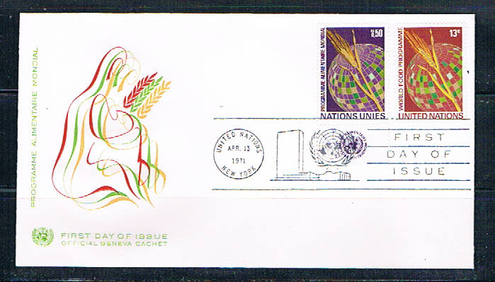 Buy UN 17;218 FDC pair Geneva and NY Joint Issue 1971 (UNCV0362)+