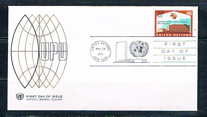Buy UN 219 FDC Single NY UPU Geneva Cachet 1971 (UNCV0353)+