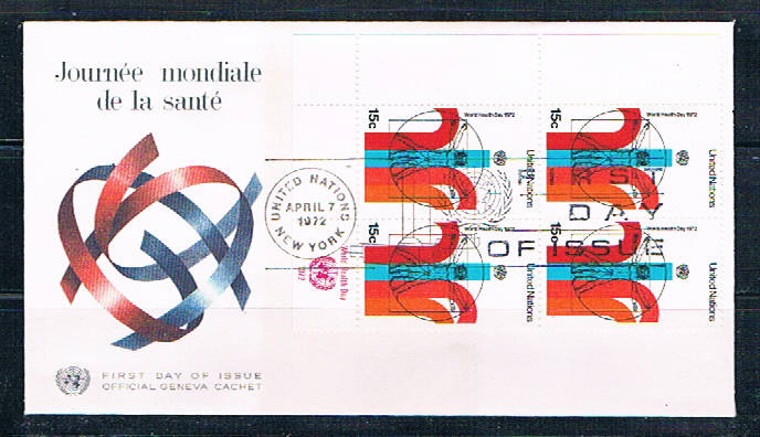 Buy UN 230 FDC Blk 4 Geneva Cachet 1972 (UNCV0347)+