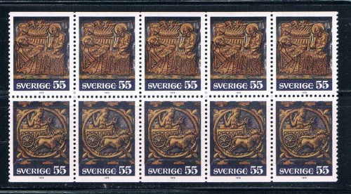 Buy Sweden 1144-1145 Unused Christmas 1975 Pane of 10 Cat Val $7 (ML0165)