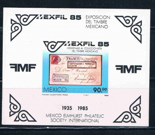 Buy Mexico Unused SS 1385 Mexfil 85 Stamps Cat Val $3.50 (ML0191)+