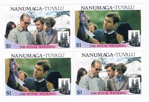 Buy Tuvalu Nanumaga 72a-b Pair Unused Blk 4 Royal Wedding 1986 Cat Val 5.00 (T0020)